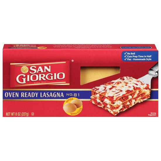 San Giorgio Oven Ready Lasagna Pasta No. 81 (8 oz)
