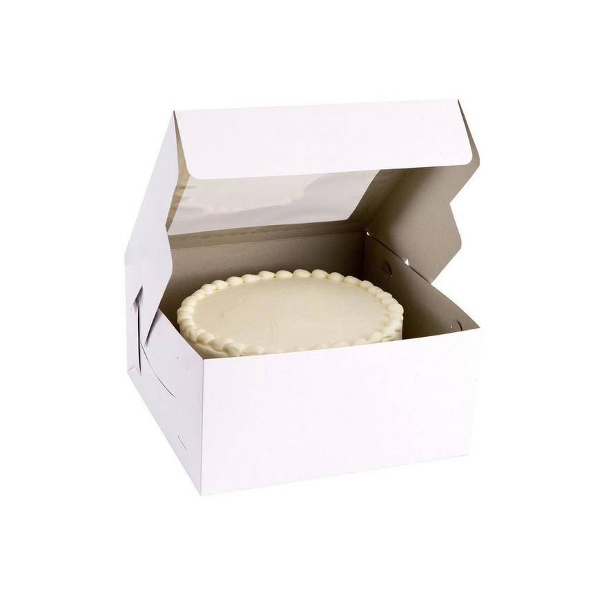 Amscan Square Window Cake Box, White