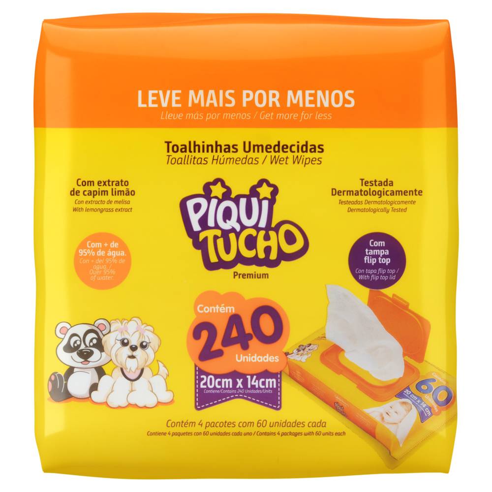 Piquitucho pack de toalhas umedecidas (4 un)