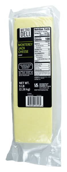 Metro Deli Loaf Monterey Jack Cheese (80 oz)