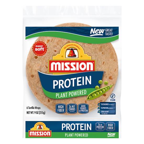 Mission Protein Plant Powered Tortilla Wraps (6 ct)