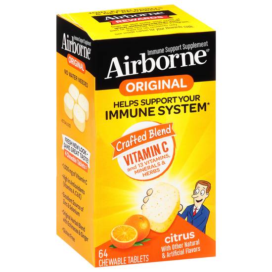 Airborne Immune System Original Citrus Chewable Tablets (64 ct)