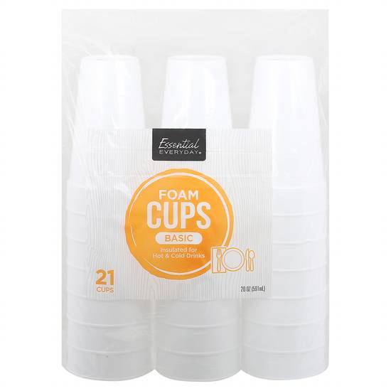 Essential Everyday Basic Foam Cups (21 ct)
