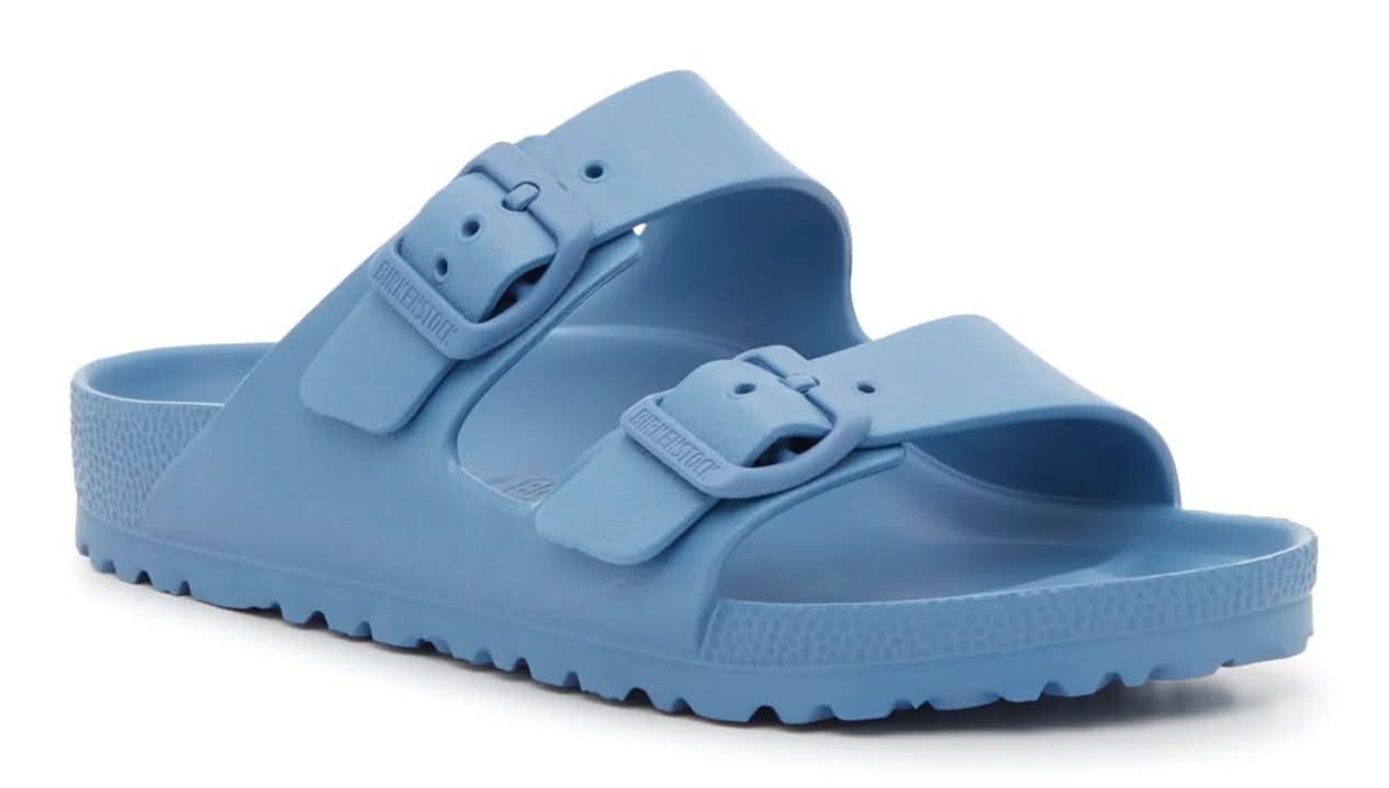 Birkenstock Arizona Essentials Slide Sandal - Women's (Blue Medium/Narrow - EU 38 / US Women's 7-7.5 / Men's 5-5.5)