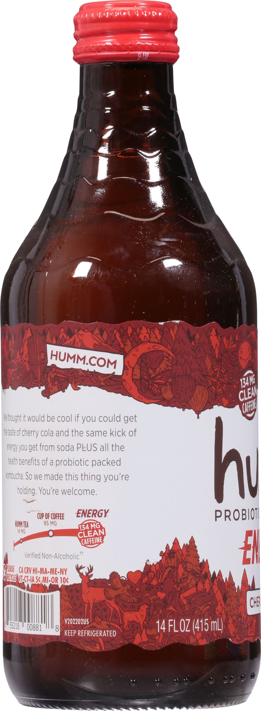 Humm Probiotic Kombucha Energy Cherry Cola 135 mg Caffeine (14 fl