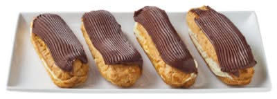 Fudge Iced Filled Eclairs Platter - 4 Count