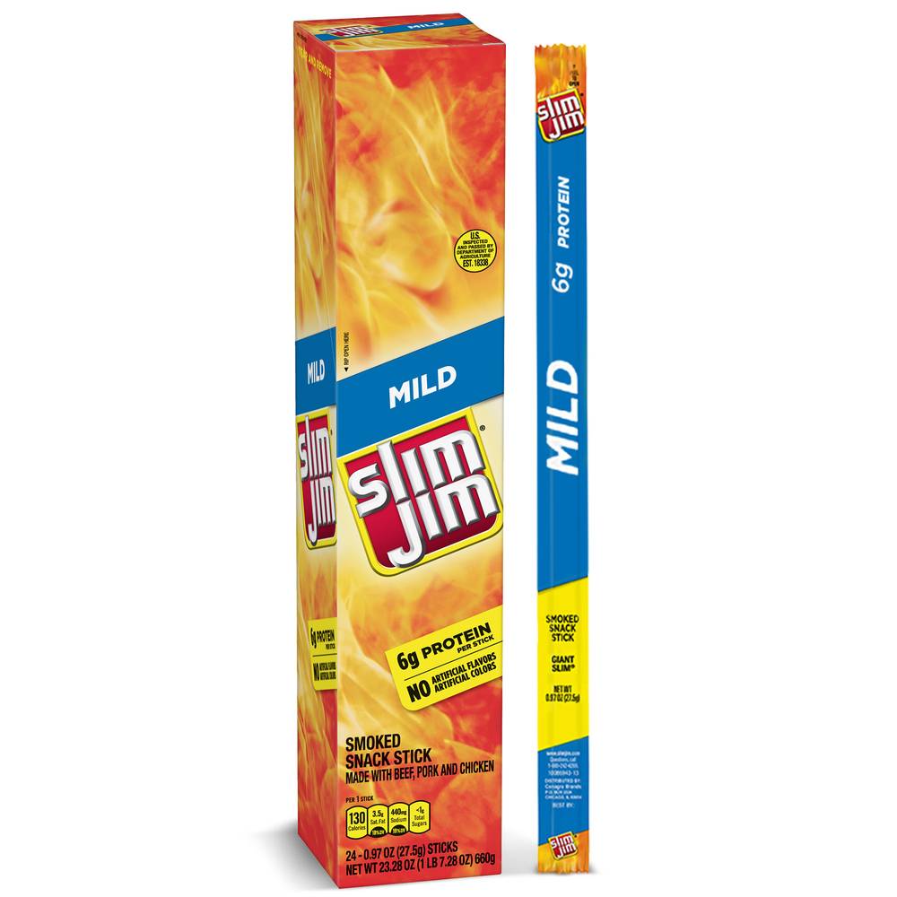 Slim Jim Mild Smoked Snack Stick (1.46 lbs, 24 ct)