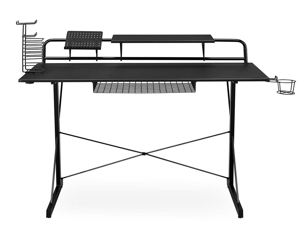 Techni Sport · Escritorio gamer de fibra de carbono, negro