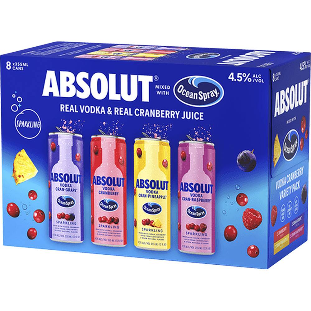 Absolut Real Vodka Cranberry Juice (8 pack, 1.5 fl oz) (assorted)