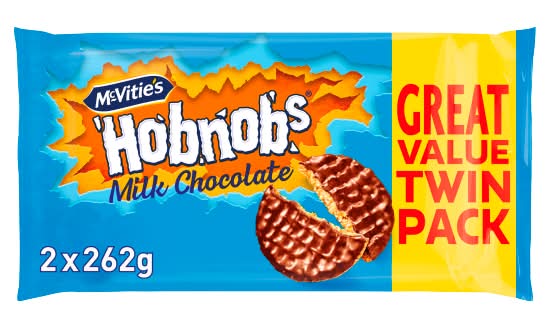 McVitie's Hobnob's the Oaty One Milk Chocolate Biscuits (2 pack)
