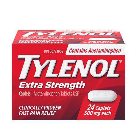 Tylenol Extra Strength 500 mg Acetaminophen Caplets (24 ct)