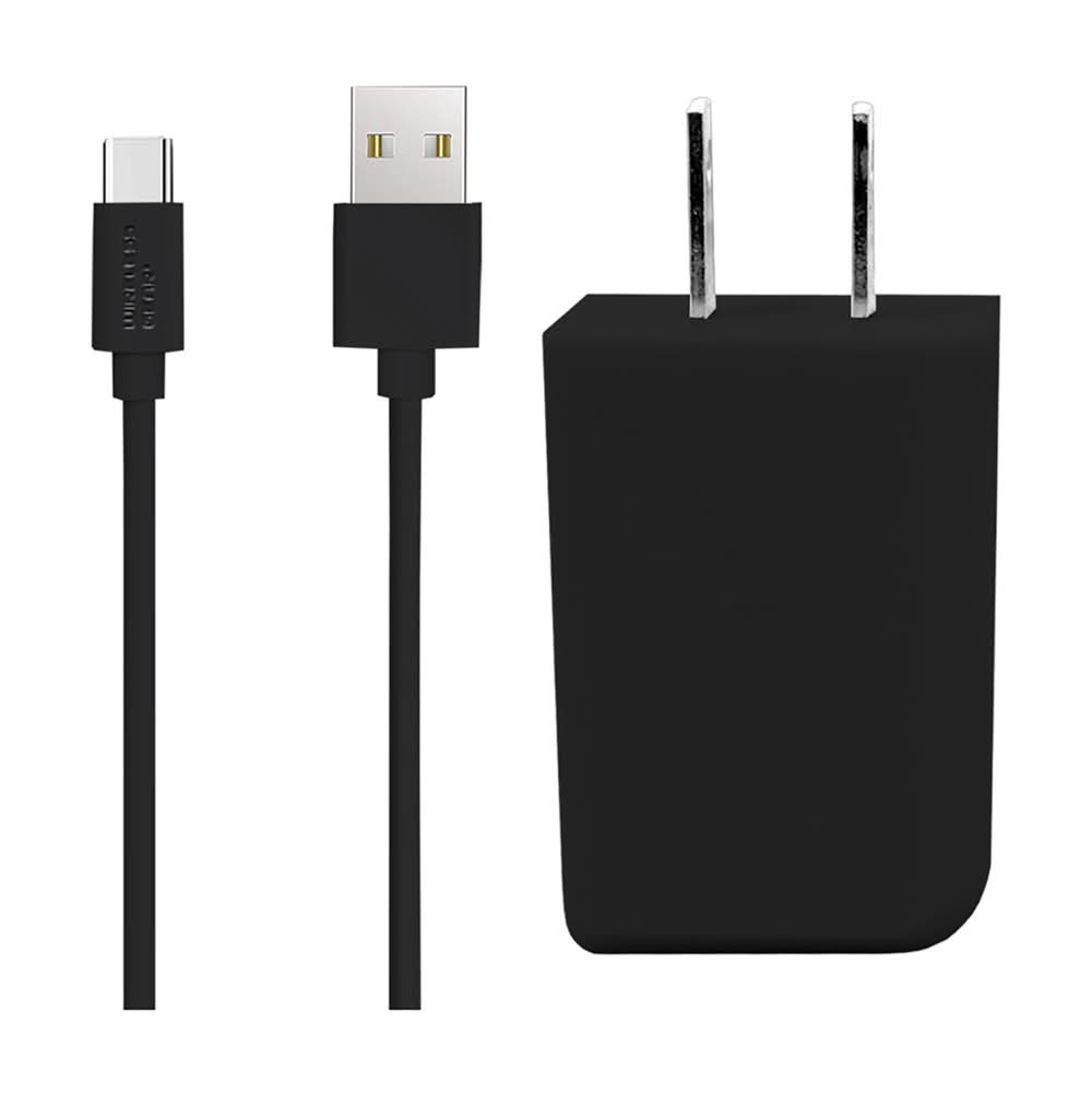 Wireless Gear Usb-C Cable With Wall Plug, 6 ft, Black