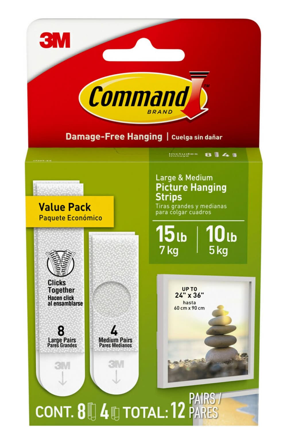 Command Foam 15-lb Capacity Damage-free picture hanger 12 - Pack