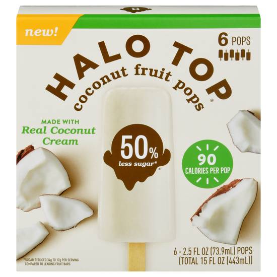 Halo Top Coconut Fruit Pops (6 ct)
