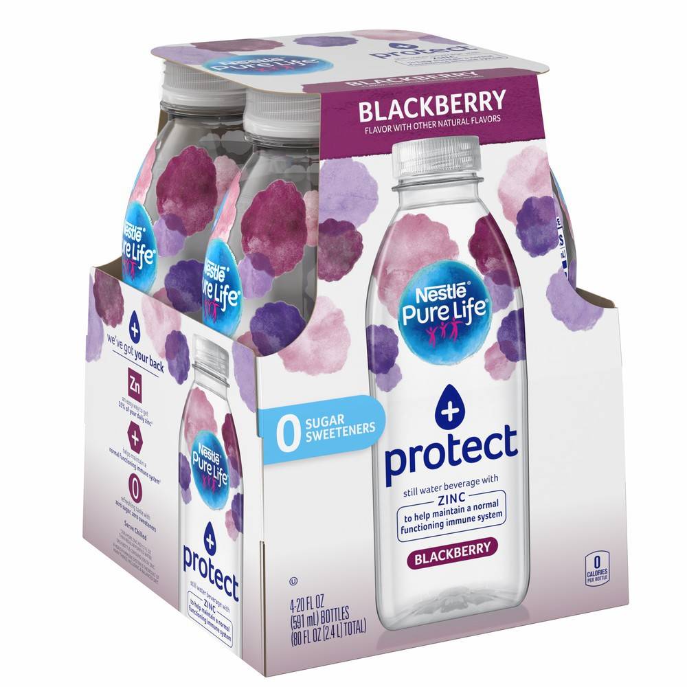 Pure Life Protect Blackberry Still Water With Zinc (4 ct, 20 fl oz)