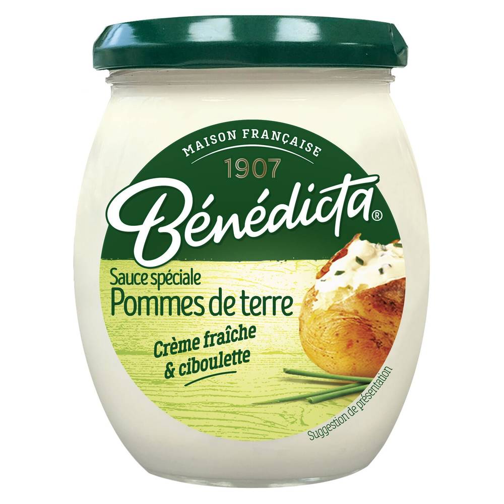 Sauce spéciale pommes de terre : crème fraîche et ciboulette BENEDICTA - le pot de 260g