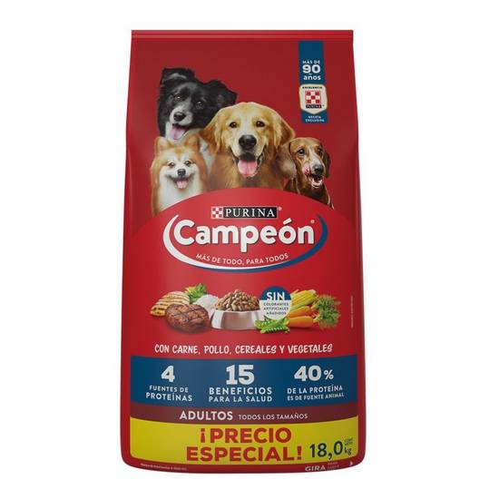 Campeón alimento seco para perro todos los tamaños (carne/pollo/cereales/vegetales)