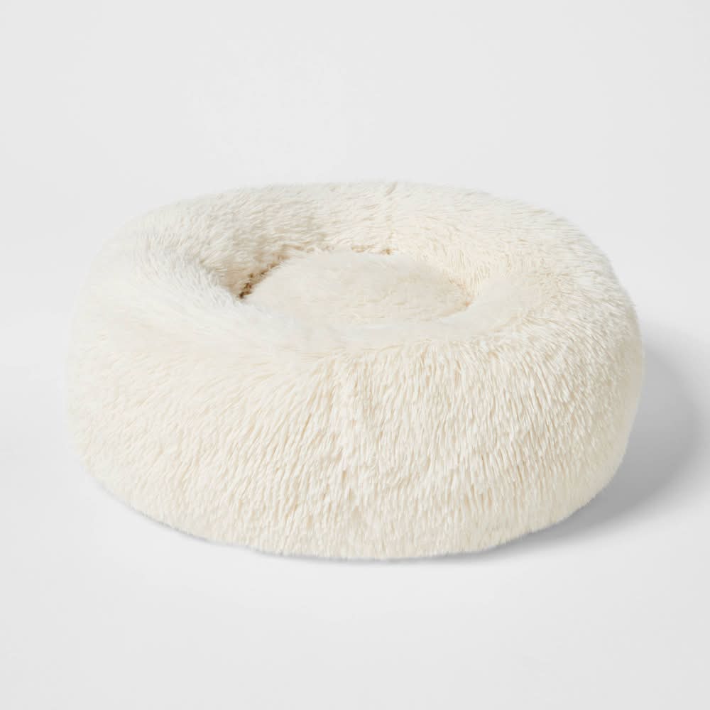 Boots & Barkley Donut Bolster Dog Bed, S, Cream