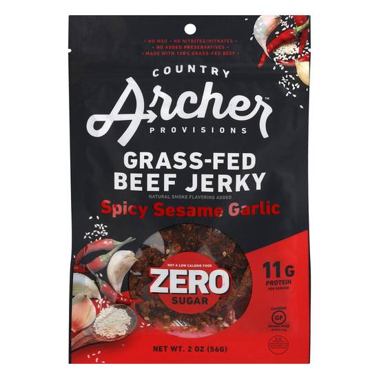 Country Archer Grass Fed Beef Jerky (spicy sesame garlic)