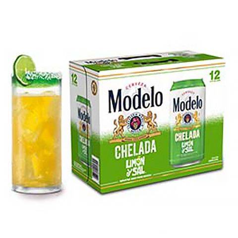 Modelo Chelada Limon y Sal Flavored Beer 12 Pack 12oz Can