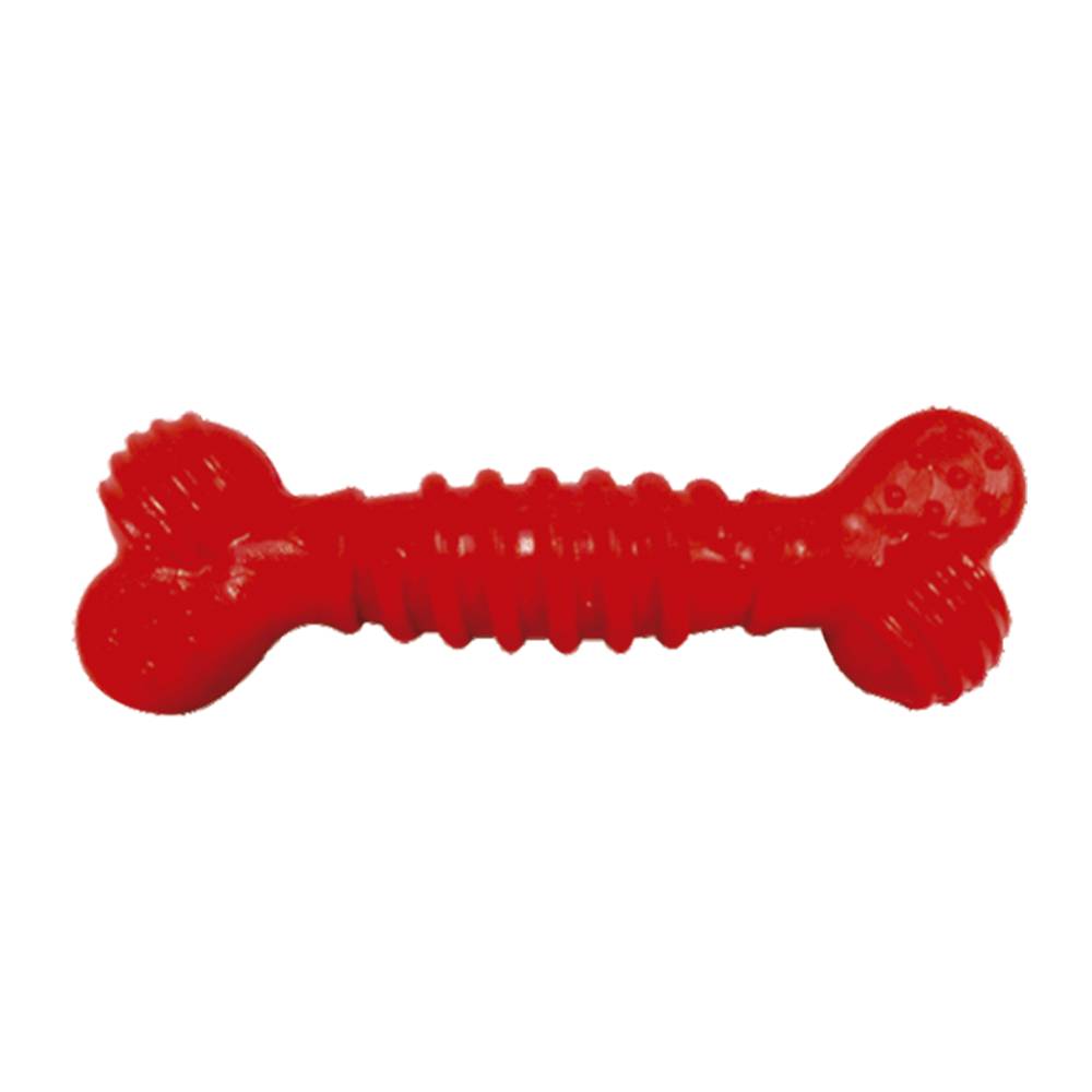 Furacão pet brinquedo para cães mordedor osso de borracha superbone vermelho (tam p)