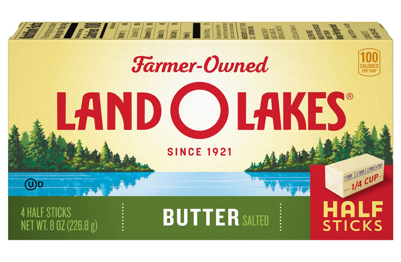 Land O'Lakes Farmer-Owned Salted Butter in Half Sticks (8 oz, 4 ct)