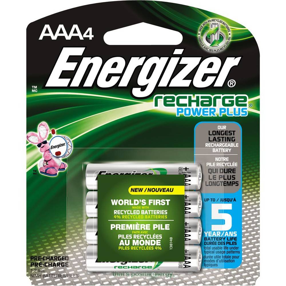 Energizer · Power plus rechargeable AAA batteries (4 units)