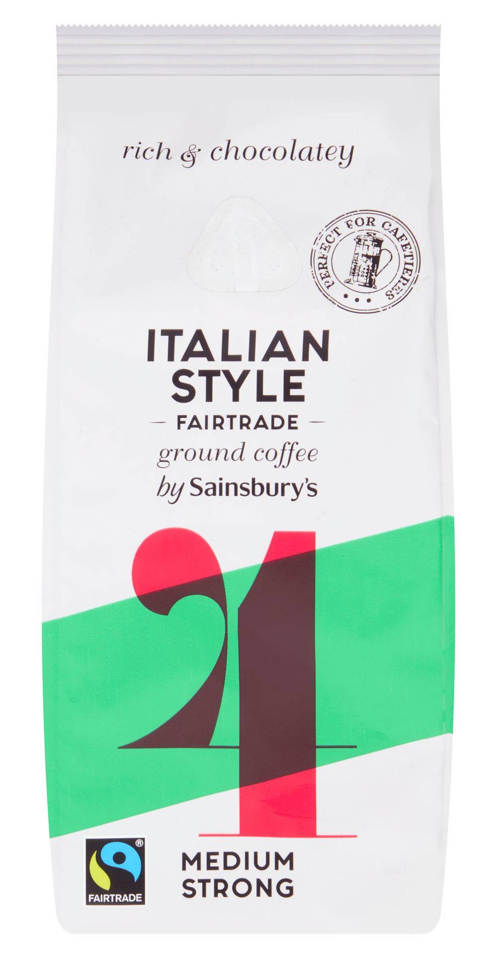 Sainsbury's Italian Style, Rich & Chocolatey Fairtrade Ground Coffee (227g)