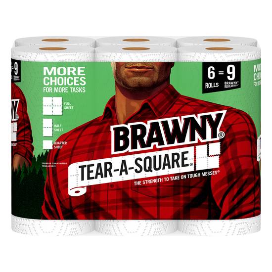 Brawny Tear-A-Square Paper Towel Rolls (6 ct)