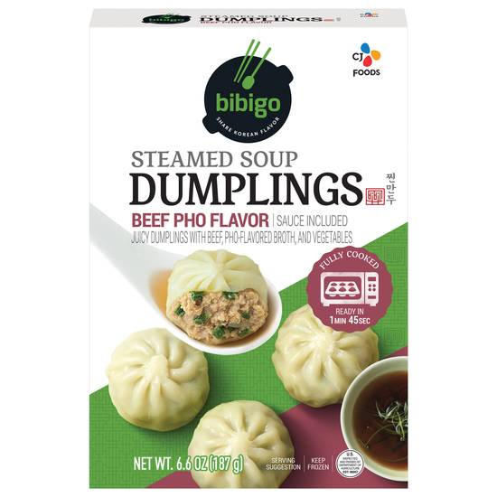 Bibigo Steamed Soup Beef Pho Flavor Dumplings