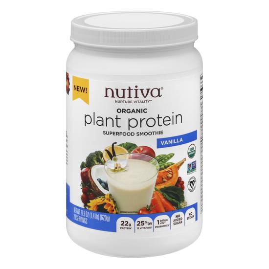 Nutiva Nurture Vitality Organic Plant Protein Vanilla Superfood Smoothie (21.9 oz)