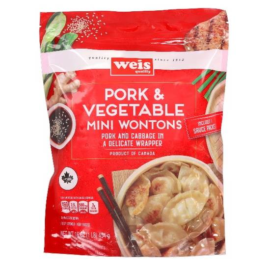 Weis Quality Asian Dumplings Pork & Vegetable Mini Wontons