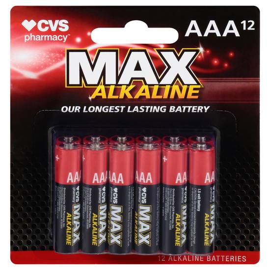 Cvs Pharmacy Max Aaa Alkaline Batteries (12 ct)