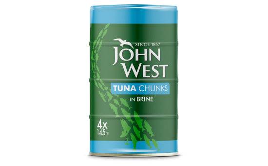 John West Tuna Chunks in Brine 4X145G