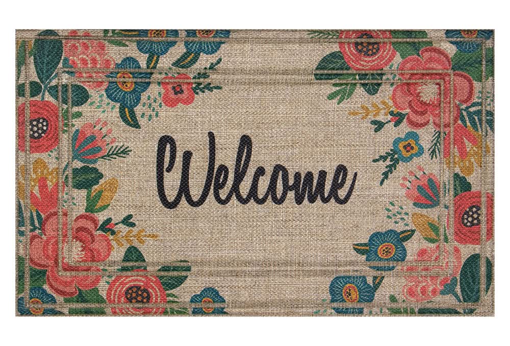 Huntington Home 18"x30" Soho Mat - Welcome Flowers