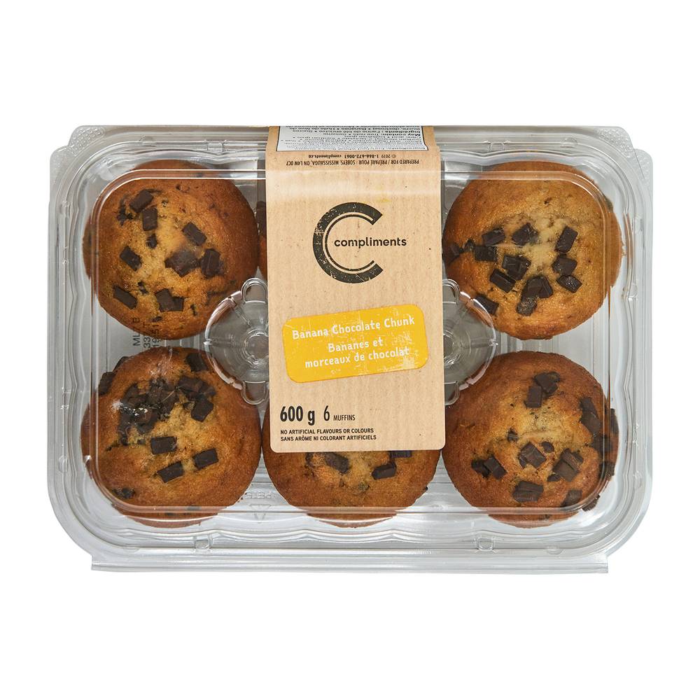 Compliments Muffins Banana Chocolate Chunk 600 g