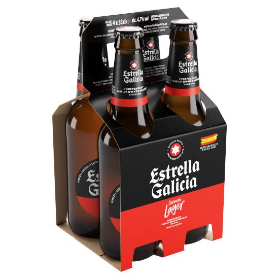 Estrella Galicia World Lager Beer(4 Ct, 330 Ml)