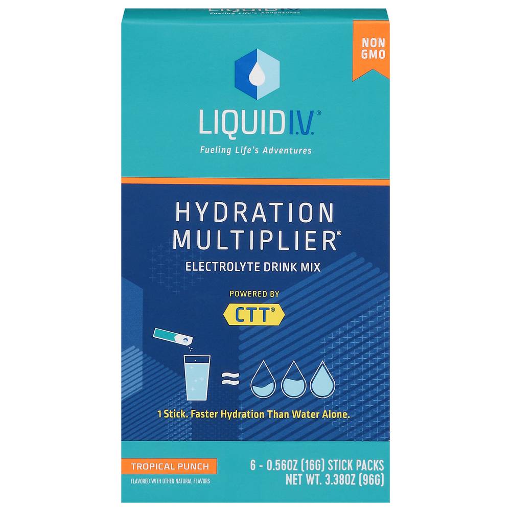 Liquid I.v. Hydration Multiplier Electrolyte Powder Packet Drink Mix, Tropical Punch (3.38 oz) (tropical punch)