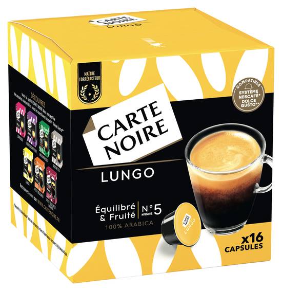 Carte Noire - Café capsules compatibles dolce gusto lungo  ( 16 pièces )