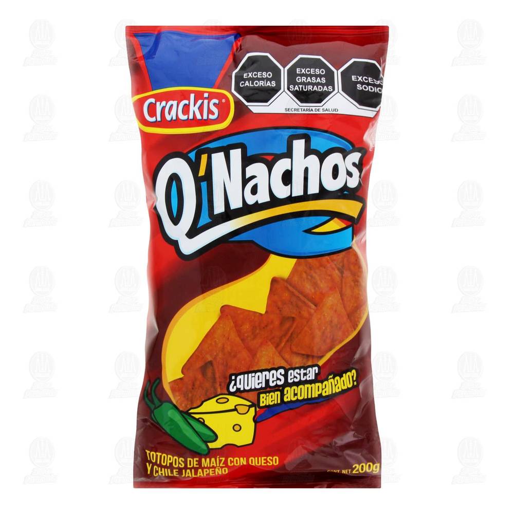 Crackis · Totopos de maíz sabor queso y chile jalapeño (200 g)