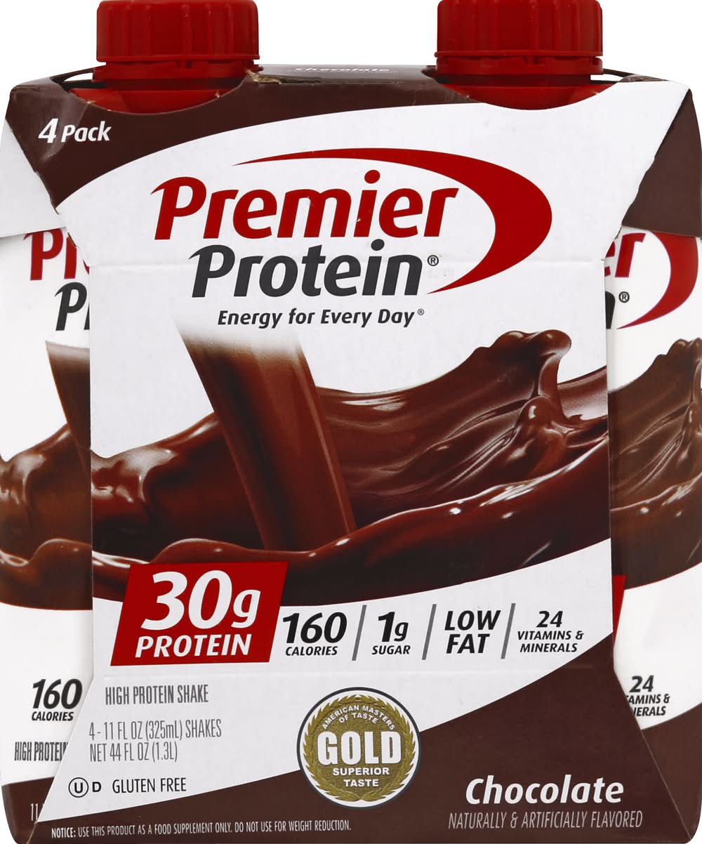 Premier Protein High Protein Shakes, Chocolate (4 x 11 fl oz)