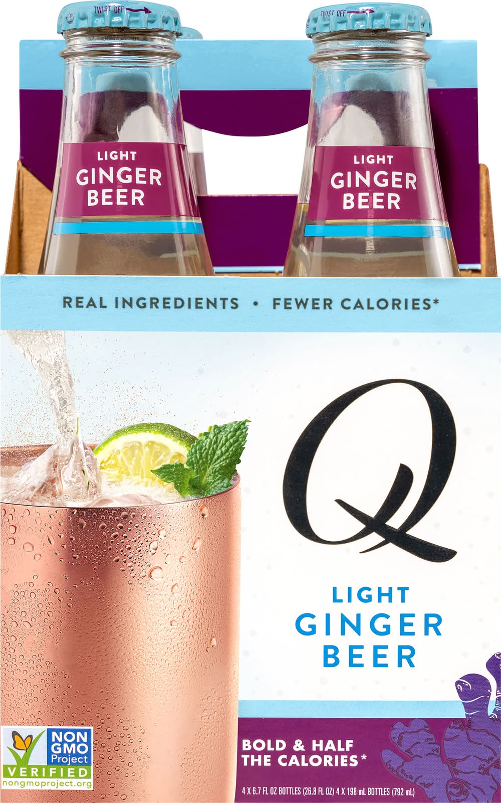 Q Mixers Light Ginger Beer (4 x 6.7 fl oz)