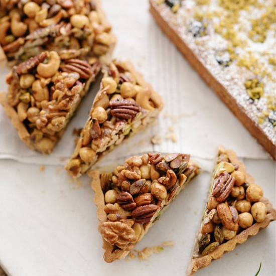 Mixed Nut Tart Slice