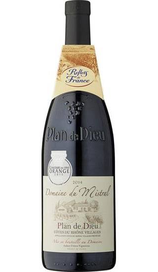 Vin Rouge Vallée Du Rhône AOP C�ôtes du Rhône Villages Plan de Dieu Domaine Du Mistral "Reflets De France" - la bouteille de 75cL