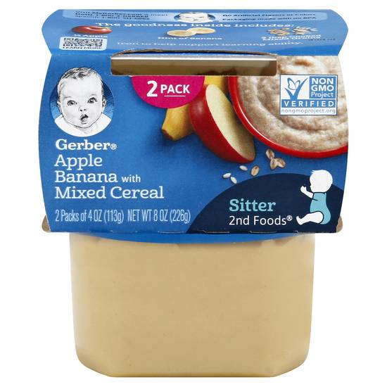 Gerber 2nd Foods Apple Banana With Mixed Cereal (2 ct)