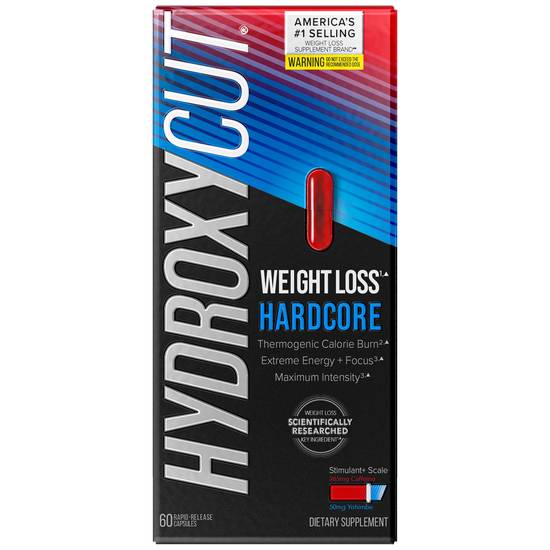 Hydroxycut Hardcore Weight Loss & Energy Supplement, Maximum Intensity - 60 Count