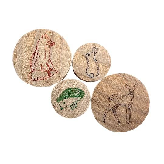 Animals Round Wood Stamps By Recollections