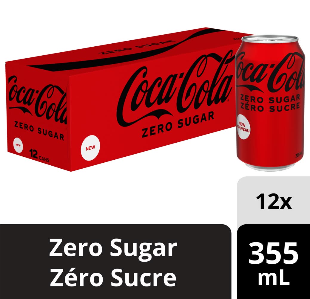 Coca-Cola Zero Sugar Soda (12 x 355 ml)