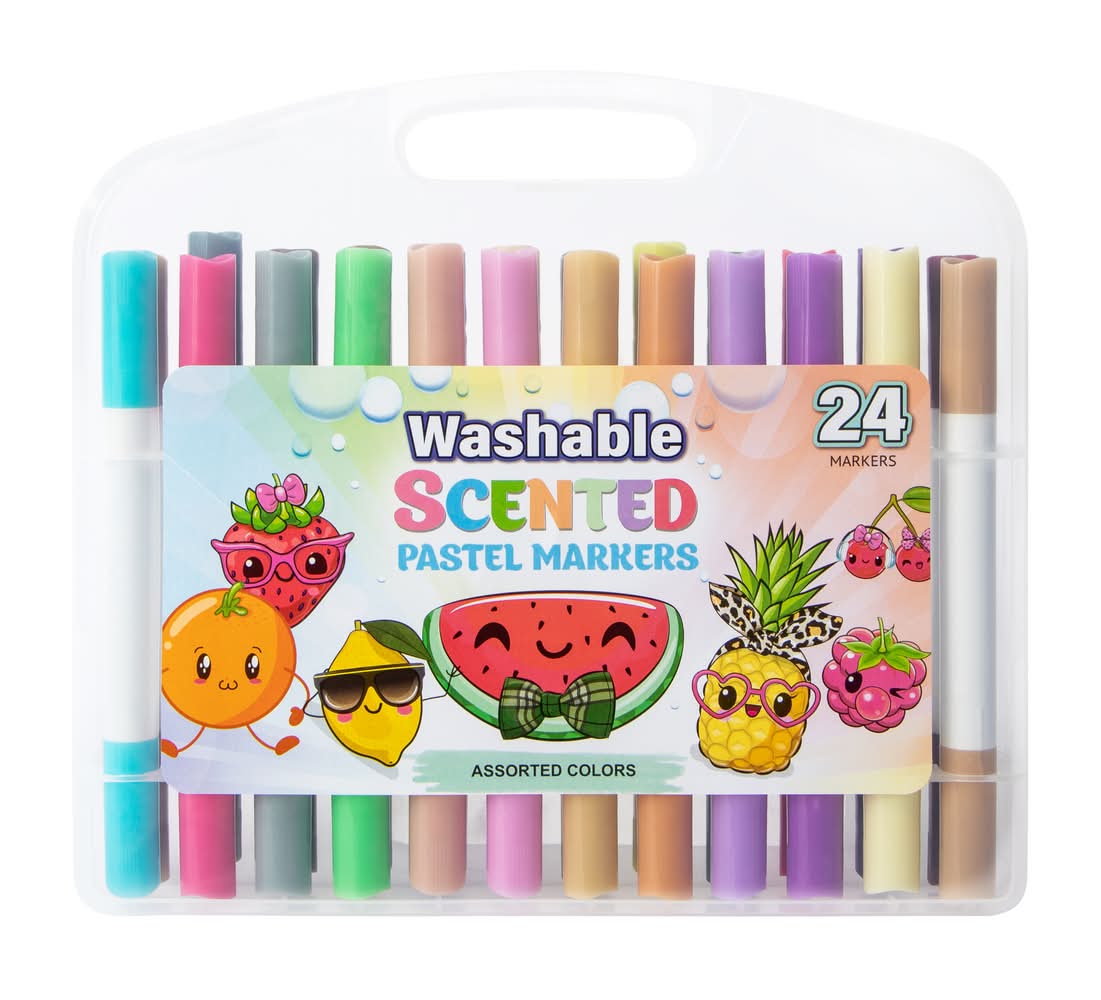 Washable Scented Pastel Markers 24-Count