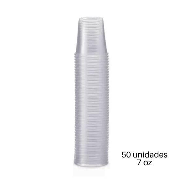 Vasos Plasticos Transparentes 7 Oz X50 Unidades